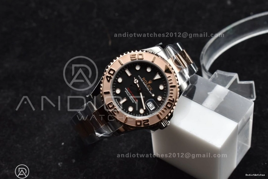 Best Minimalist Case Yacht-Master Dial Edition 37mm 268621 1216 and CVSF 316L A Black SS 1:1 RG Bracelet 0403